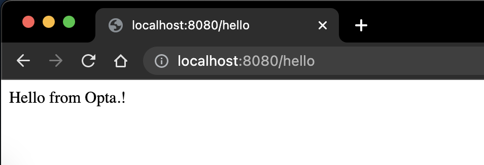 Opta Local hello world